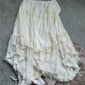 American Eagle Outfitters Cream Maxi A-Line Skirt NWT